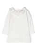Bonpoint T-shirt met ruchekraag Wit - Thumbnail 1