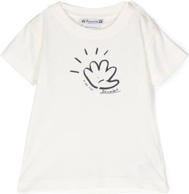 Bonpoint T-shirt met print Beige