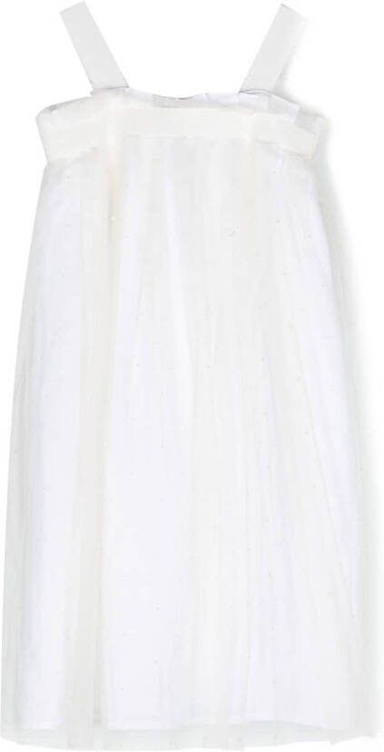 Bonpoint Tulen maxi-jurk Wit