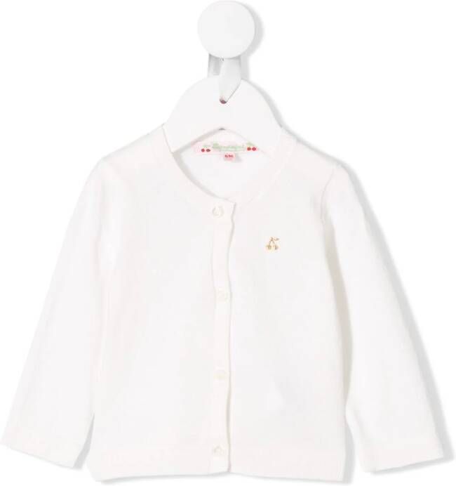 Bonpoint Vest met geborduurd logo Wit