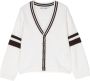 Bonpoint Vest met gestreepte afwerking Wit - Thumbnail 1