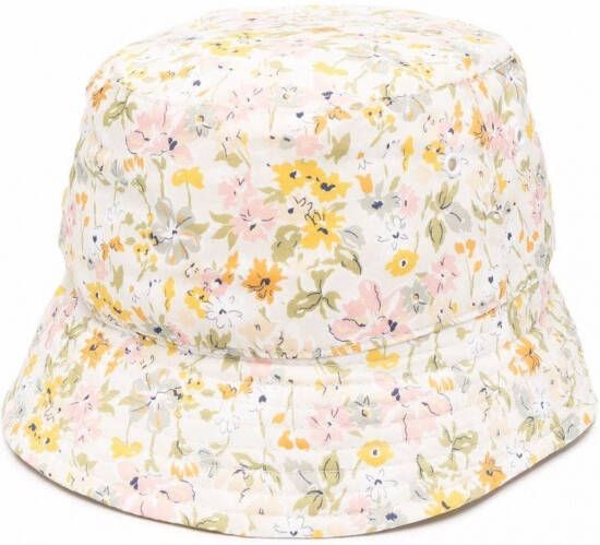 Bonpoint Vissershoed met bloe print Beige