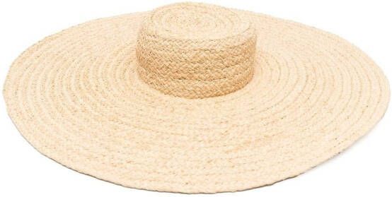 Bonpoint Zonnehoed van stro Beige