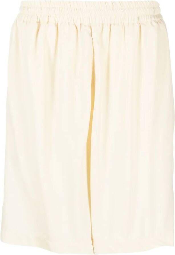 Bonsai Bermuda shorts met elastische tailleband Beige