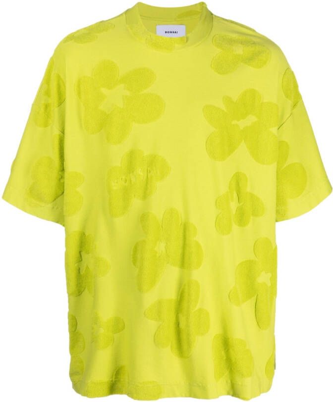Bonsai T-shirt met bloemenprint Groen