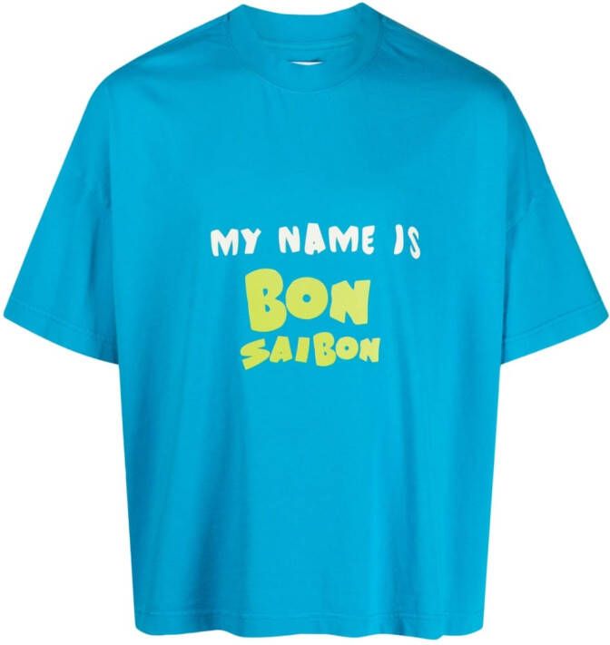 Bonsai T-shirt met print Blauw