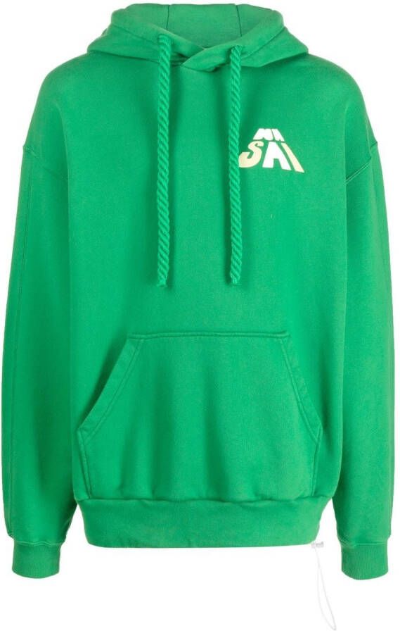Bonsai Hoodie met logoprint Groen