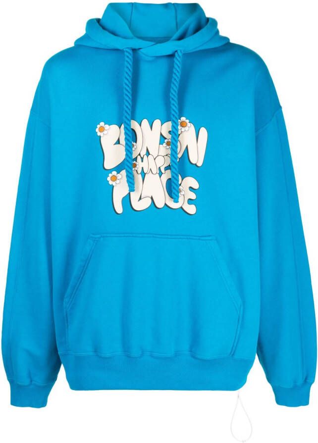 Bonsai Hoodie met tekst Blauw