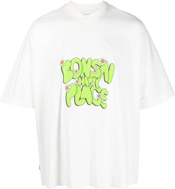 Bonsai T-shirt met logoprint Wit