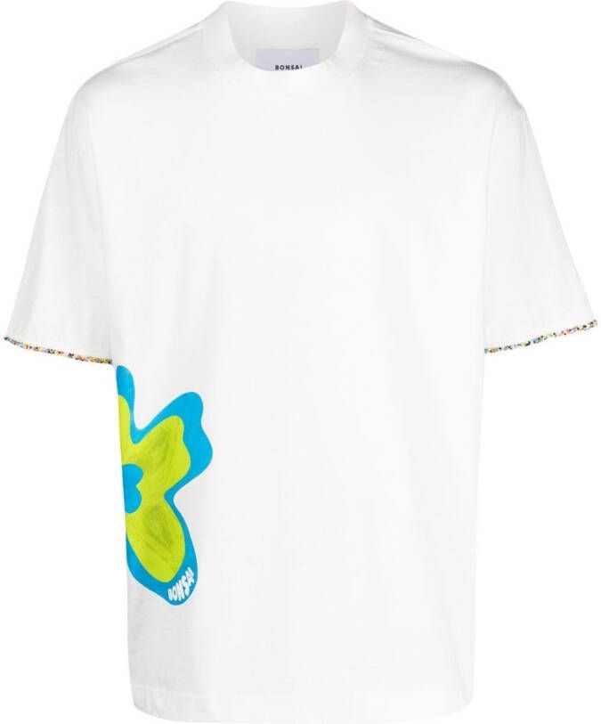 Bonsai T-shirt met print Wit