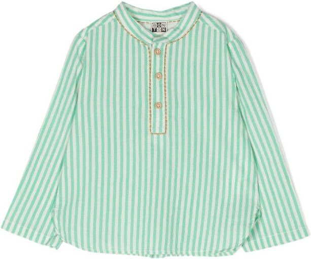 Bonton Gestreept T-shirt Groen