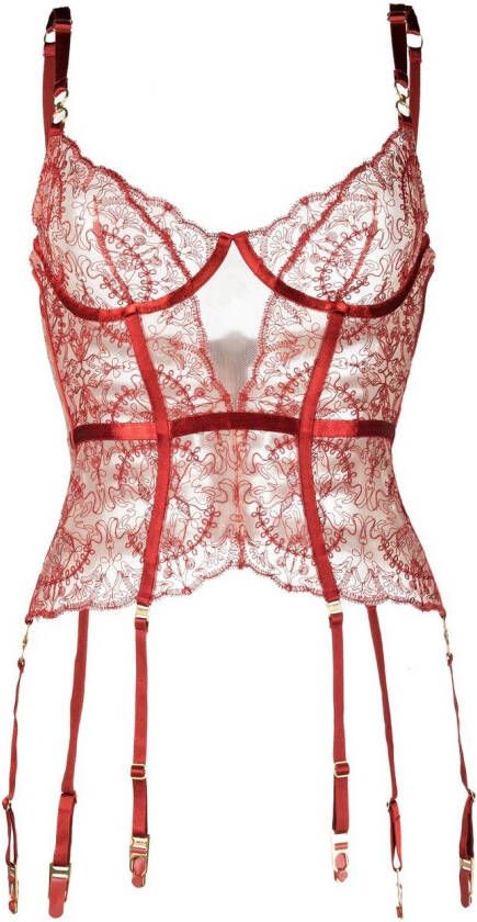 Bordelle Bh met korset Rood