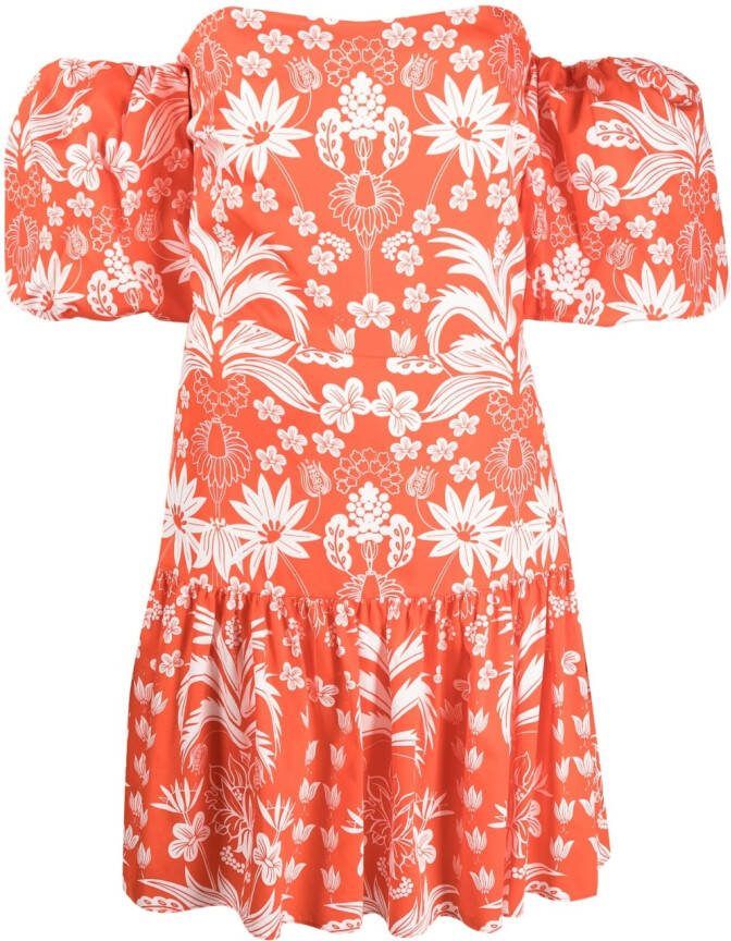 Borgo De Nor Jurk met bloemenprint Rood