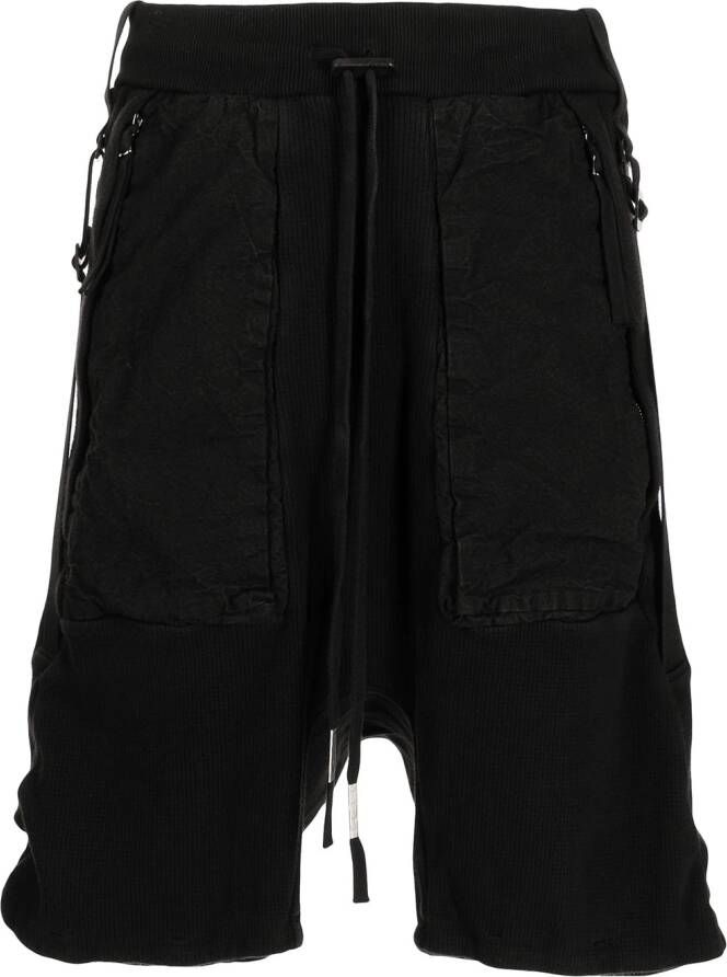 Boris Bidjan Saberi Shorts met verlaagd kruis Zwart