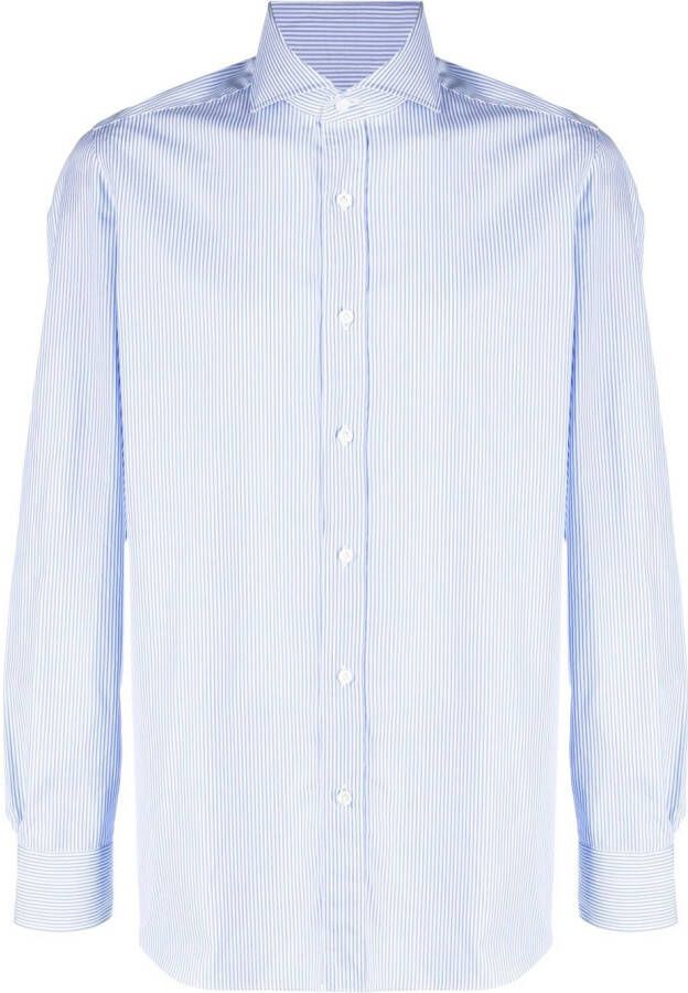 Borrelli Gestreept overhemd Blauw