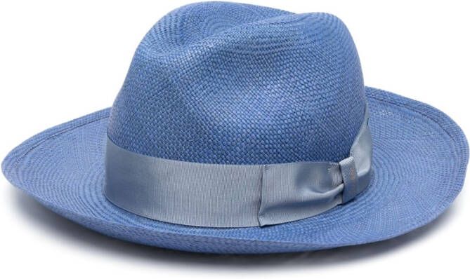 Borsalino Hoed met strikdetail Blauw