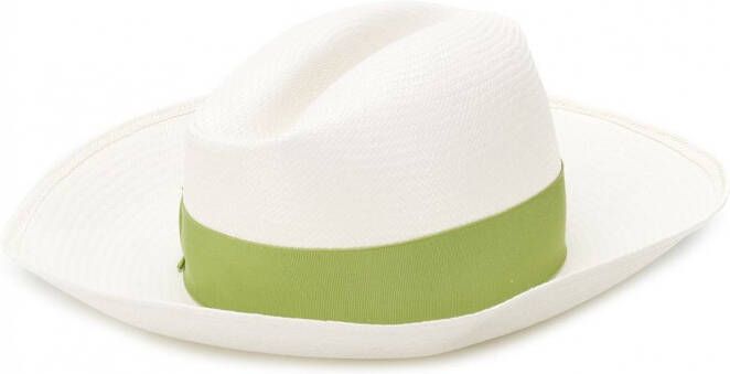 Borsalino Claudette rieten hoed Wit