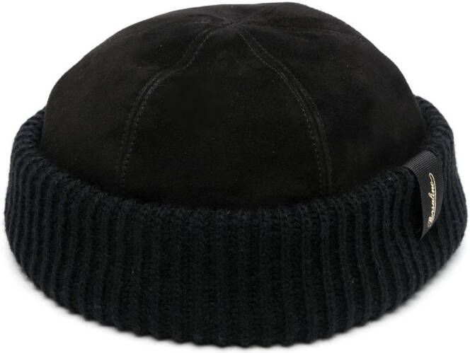 Borsalino Geribbelde muts Zwart