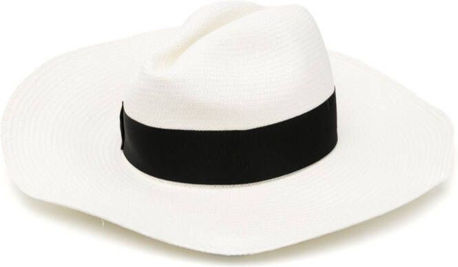 Borsalino Geweven fedora hoed Wit