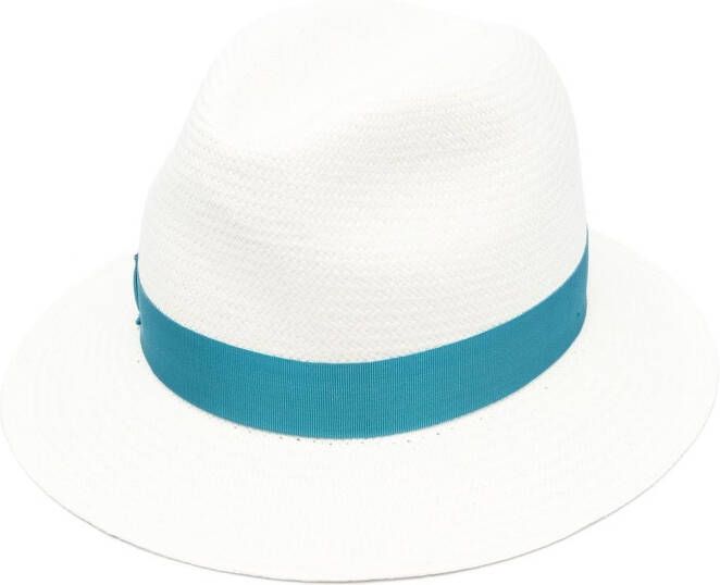 Borsalino Fedora hoed met lint Beige