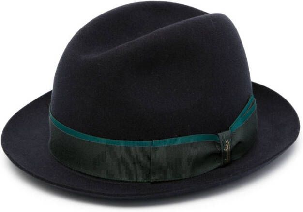 Borsalino Vilten fedora hoed Blauw