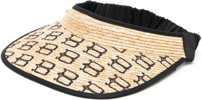 Borsalino Visor B zonneklep met gevlochten rietje Beige