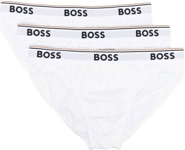 BOSS 3-pack boxershorts met logoband Wit