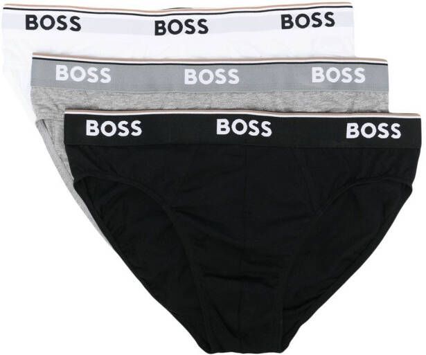 BOSS 3-pack boxershorts met logoband Zwart