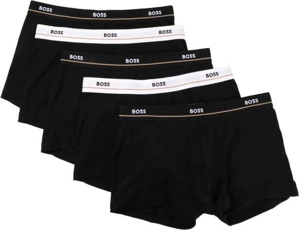 BOSS 5-pack boxershorts met logoband Zwart