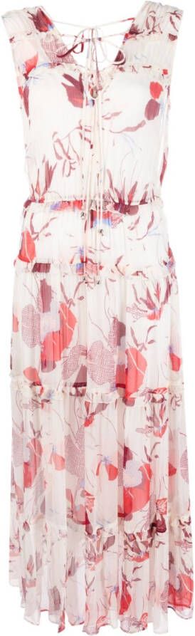 BOSS Midi-jurk met abstracte print Wit