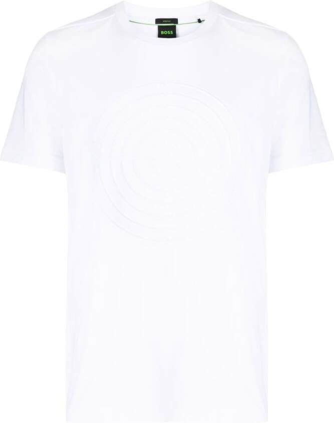BOSS T-shirt met logo-reliëf Wit