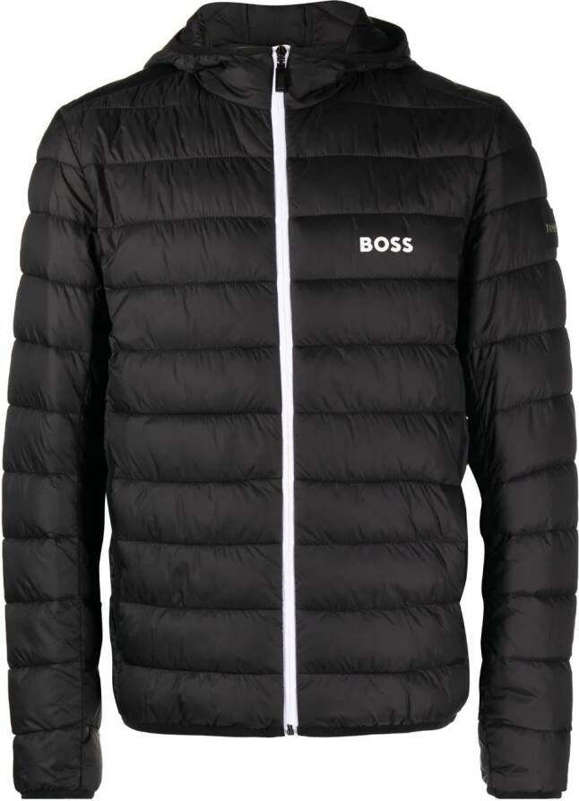 BOSS Donsjack met logoprint Zwart