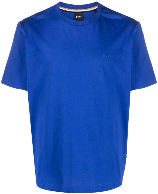 BOSS T-shirt met logo-reliëf Blauw