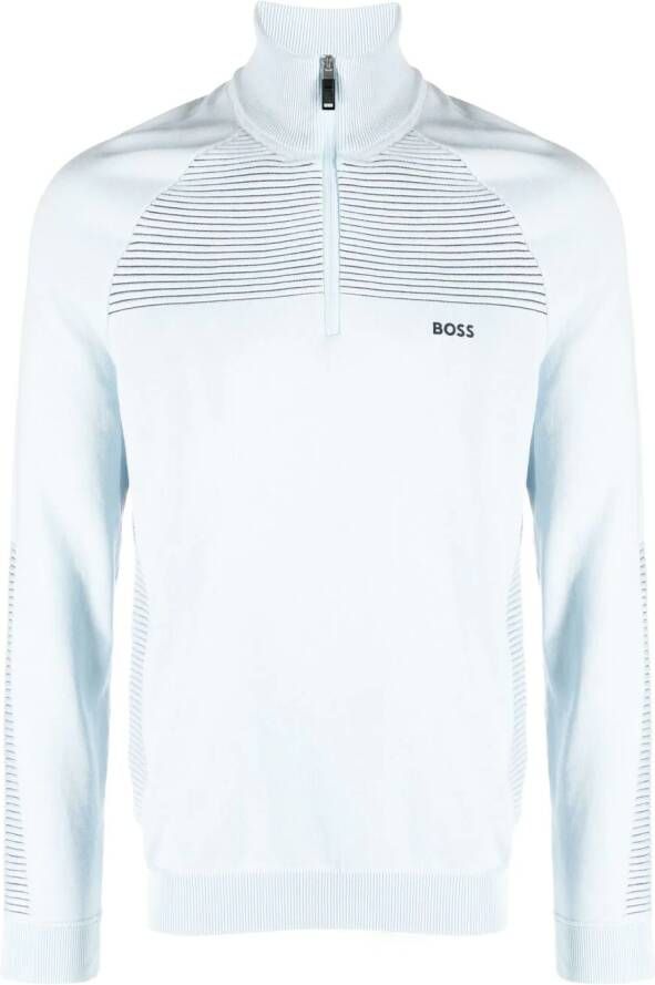BOSS Gestreepte trui Blauw