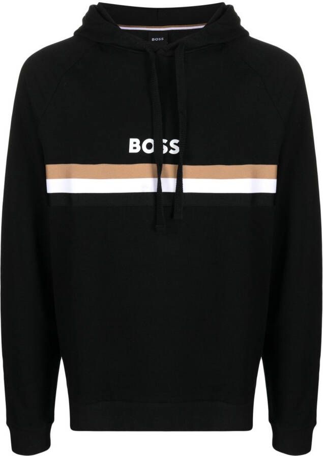 BOSS Hoodie met logoprint Zwart