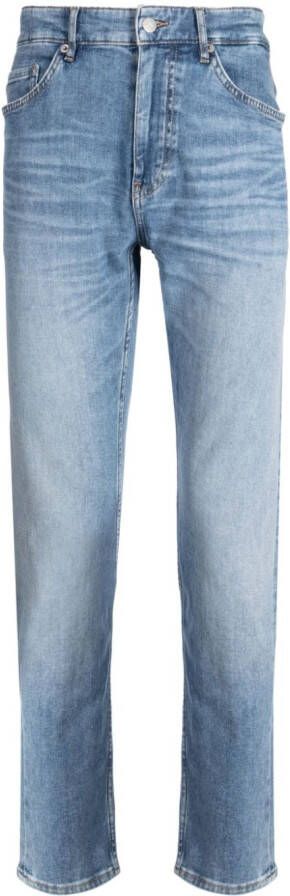 BOSS Jeans met stonewashed-effect Blauw