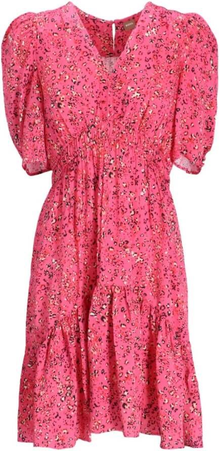 BOSS Jurk met pofmouwen Roze