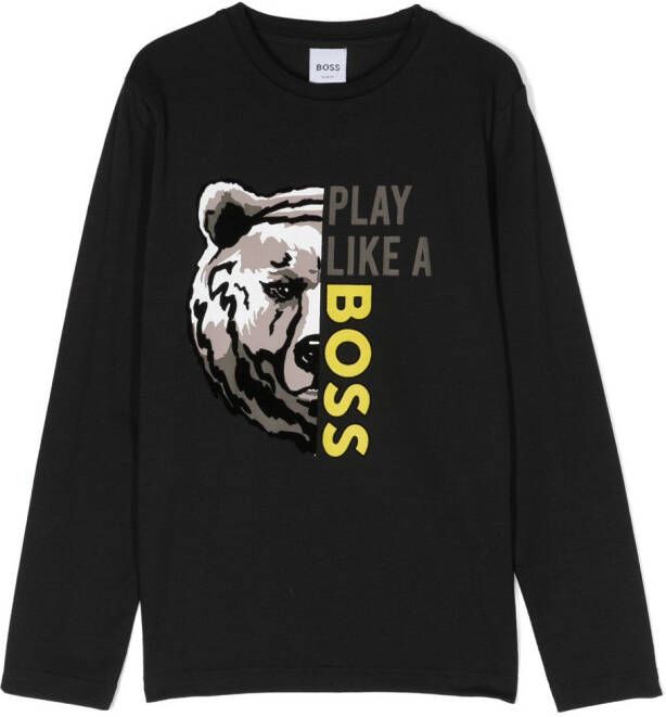 BOSS Kidswear T-shirt met print Zwart
