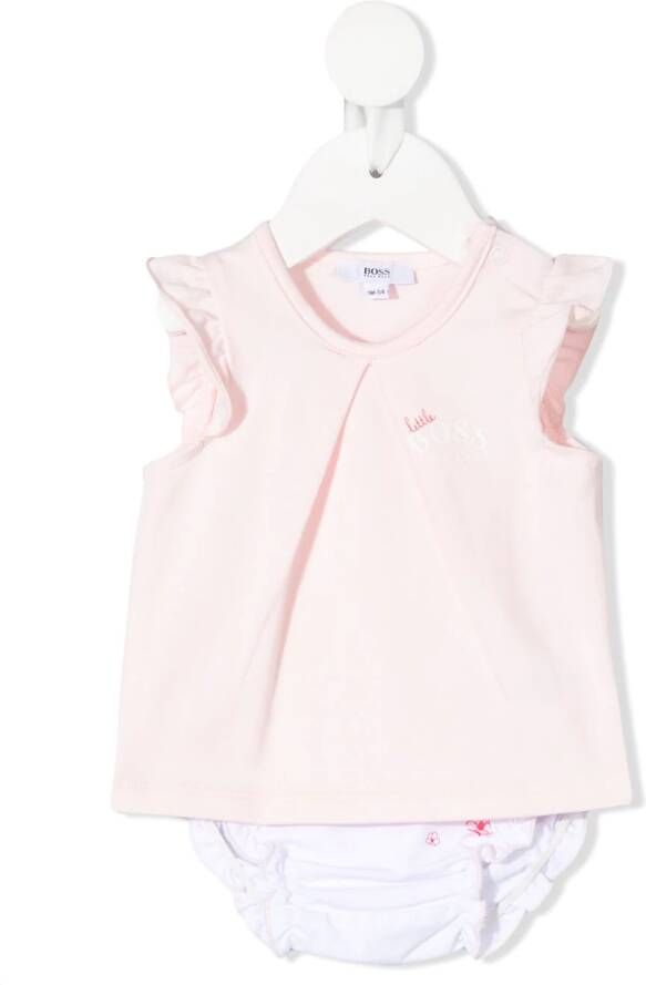 BOSS Kidswear Broek met bloe print Roze