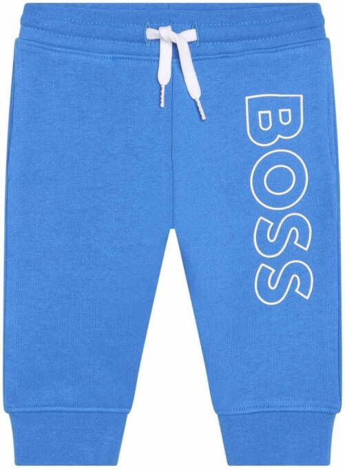 BOSS Kidswear Broek met logo-reliëf Blauw