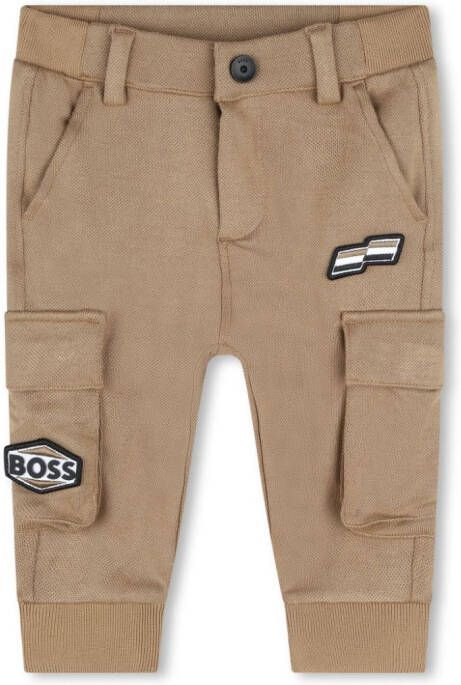 BOSS Kidswear Broek met logopatch Bruin
