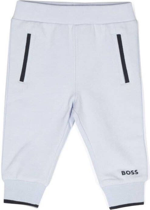 BOSS Kidswear Broek met logoprint Blauw