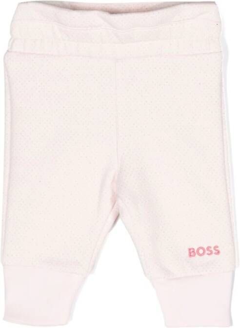 BOSS Kidswear Joggingbroek met geborduurd logo Roze