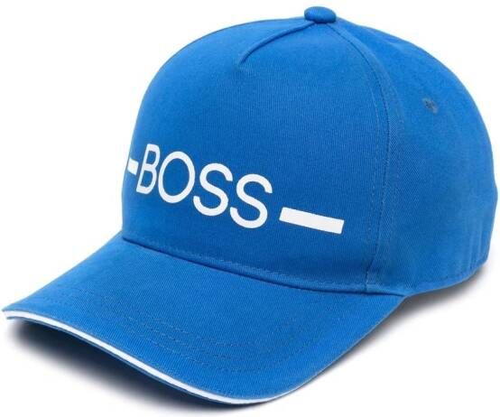BOSS Kidswear Honkbalpet met logoprint Blauw