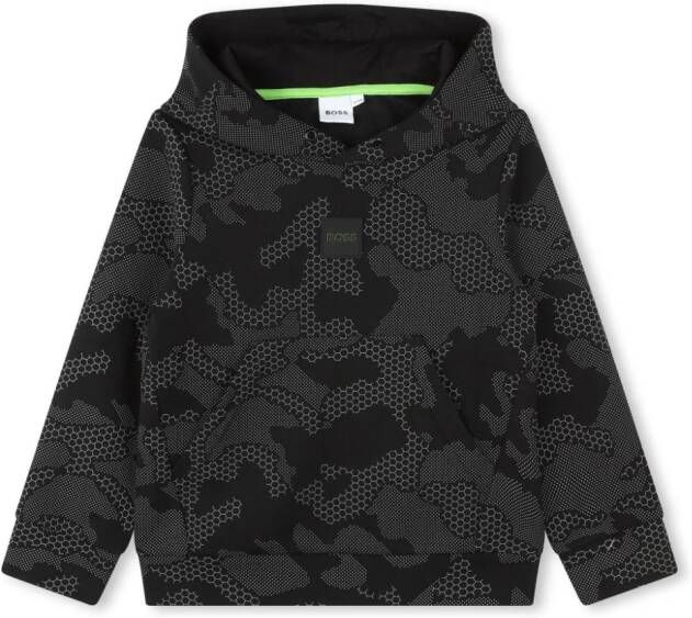 BOSS Kidswear Hoodie met camouflageprint Zwart