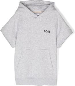 BOSS Kidswear Hoodie met logo-reliëf Grijs