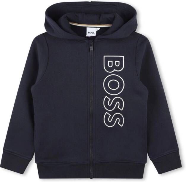 BOSS Kidswear Hoodie met logoprint Blauw
