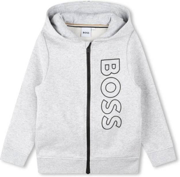 BOSS Kidswear Hoodie met logoprint Grijs