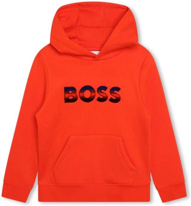 BOSS Kidswear Hoodie met logoprint Rood