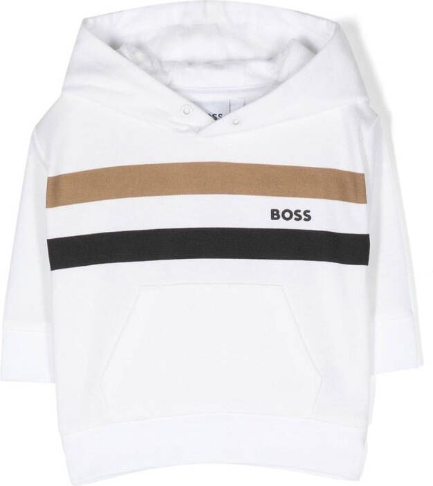 BOSS Kidswear Hoodie met logoprint Wit